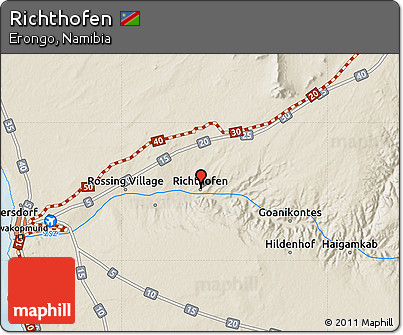 Shaded Relief Map of Richthofen