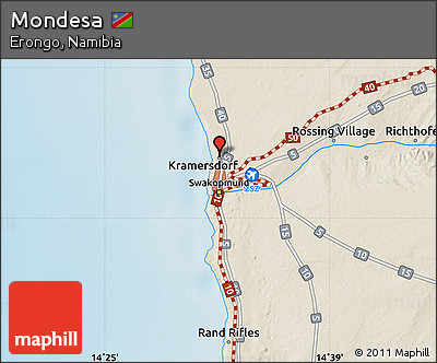 Shaded Relief Map of Mondesa