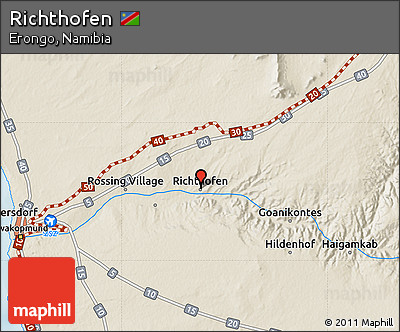 Shaded Relief Map of Richthofen