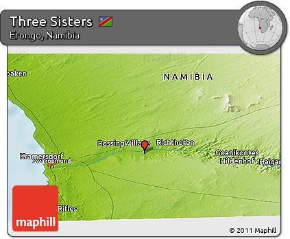 Physical Panoramic Map of Three Sisters
