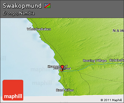 Physical Panoramic Map of Swakopmund