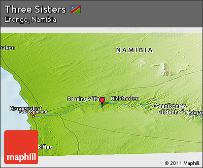 Physical Panoramic Map of Three Sisters