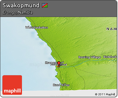 Physical Panoramic Map of Swakopmund