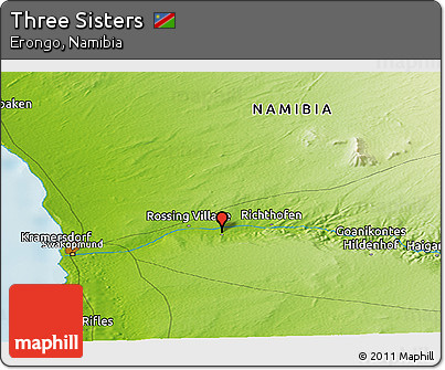 Physical Panoramic Map of Three Sisters