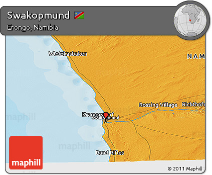 Political Panoramic Map of Swakopmund