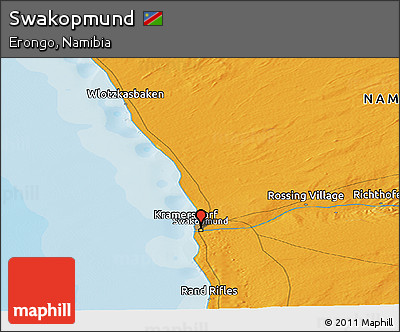 Political Panoramic Map of Swakopmund