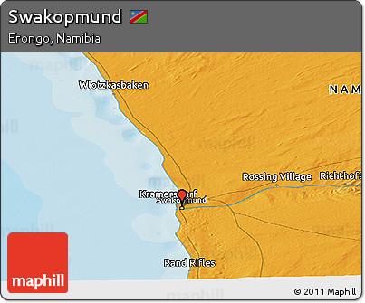 Political Panoramic Map of Swakopmund