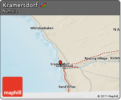 Shaded Relief Panoramic Map of Kramersdorf