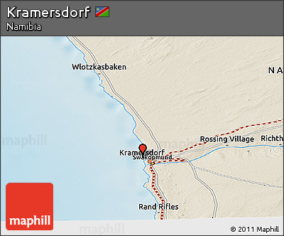 Shaded Relief Panoramic Map of Kramersdorf