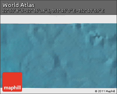 Satellite 3D Map of the Area around 22° 33' 23" S, 152° 13' 29" E