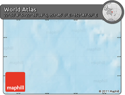 Physical Map of the Area around 22° 33' 23" S, 152° 13' 29" E