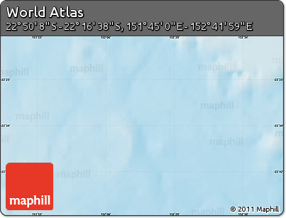Physical Map of the Area around 22° 33' 23" S, 152° 13' 29" E