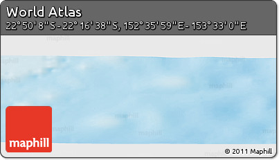 Physical Panoramic Map of the Area around 22° 33' 23" S, 153° 4' 29" E