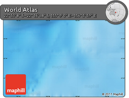 Physical Map of the Area around 22° 33' 23" S, 155° 37' 30" E