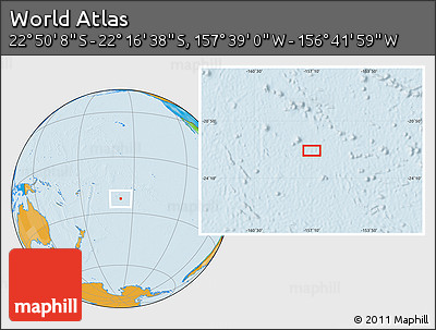 Political Location Map of the Area around 22° 33' 23" S, 157° 10' 30" W