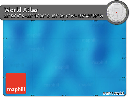 Physical Map of the Area around 22° 33' 23" S, 157° 10' 30" W