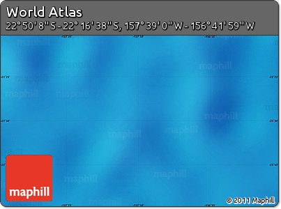 Physical Map of the Area around 22° 33' 23" S, 157° 10' 30" W
