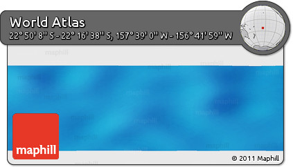 Physical Panoramic Map of the Area around 22° 33' 23" S, 157° 10' 30" W