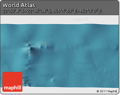 Satellite 3D Map of the Area around 22° 33' 23" S, 161° 34' 29" E