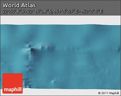 Satellite 3D Map of the Area around 22° 33' 23" S, 161° 34' 29" E