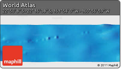 Physical Panoramic Map of the Area around 22° 33' 23" S, 161° 25' 30" W