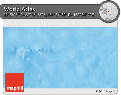 Physical 3D Map of the Area around 22° 33' 23" S, 162° 25' 30" E