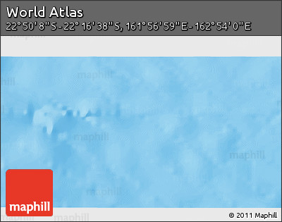Physical 3D Map of the Area around 22° 33' 23" S, 162° 25' 30" E