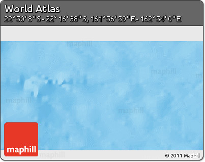 Physical 3D Map of the Area around 22° 33' 23" S, 162° 25' 30" E