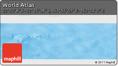 Physical Panoramic Map of the Area around 22° 33' 23" S, 162° 25' 30" E