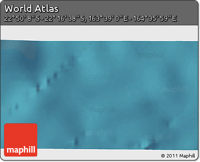 Satellite 3D Map of the Area around 22° 33' 23" S, 164° 7' 30" E