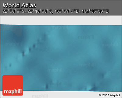 Satellite 3D Map of the Area around 22° 33' 23" S, 164° 7' 30" E