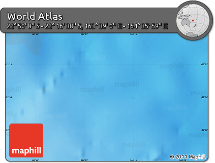 Physical Map of the Area around 22° 33' 23" S, 164° 7' 30" E