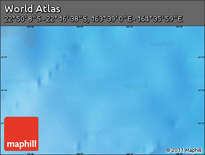 Physical Map of the Area around 22° 33' 23" S, 164° 7' 30" E