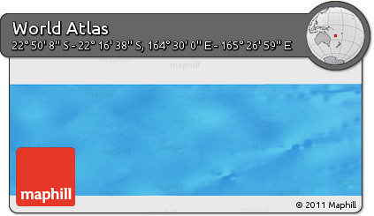 Physical Panoramic Map of the Area around 22° 33' 23" S, 164° 58' 29" E