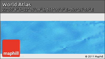 Physical Panoramic Map of the Area around 22° 33' 23" S, 164° 58' 29" E