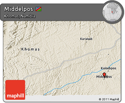 Shaded Relief 3D Map of Middelpos