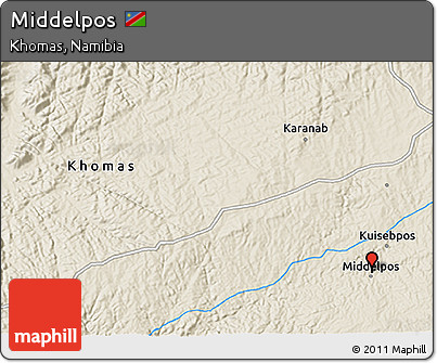 Shaded Relief 3D Map of Middelpos