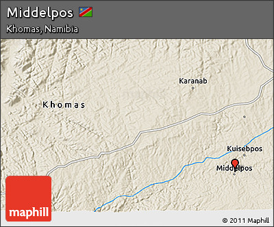 Shaded Relief 3D Map of Middelpos