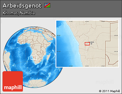 Shaded Relief Location Map of Arbeidsgenot