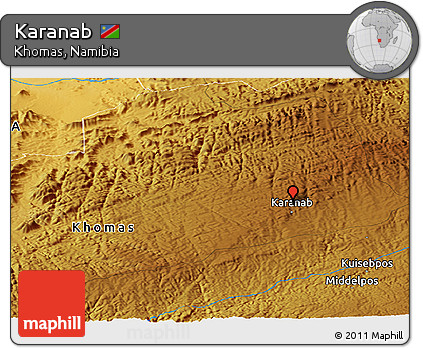Physical Panoramic Map of Karanab