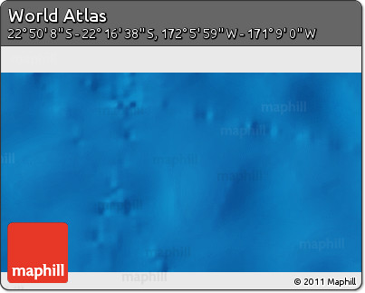 Physical 3D Map of the Area around 22° 33' 23" S, 171° 37' 30" W