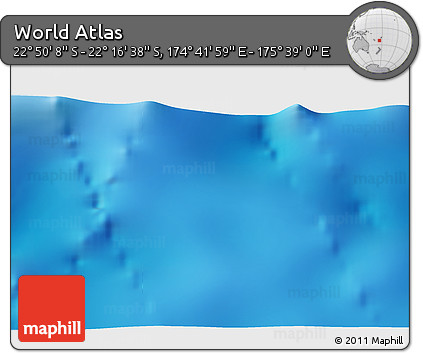 Physical 3D Map of the Area around 22° 33' 23" S, 175° 10' 30" E