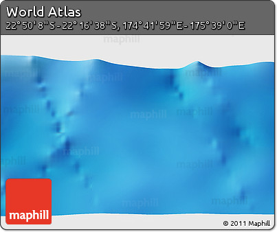 Physical 3D Map of the Area around 22° 33' 23" S, 175° 10' 30" E