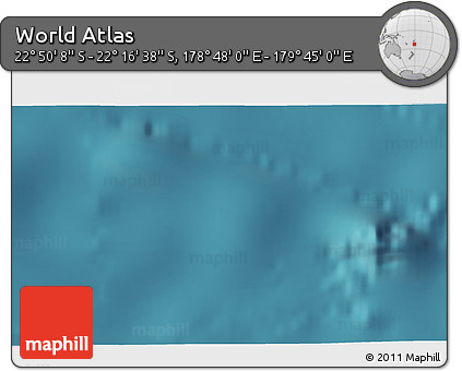 Satellite 3D Map of the Area around 22° 33' 23" S, 179° 16' 30" E