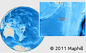 Shaded Relief Location Map of the area around 22° 33' 23" S, 179° 16' 30" E