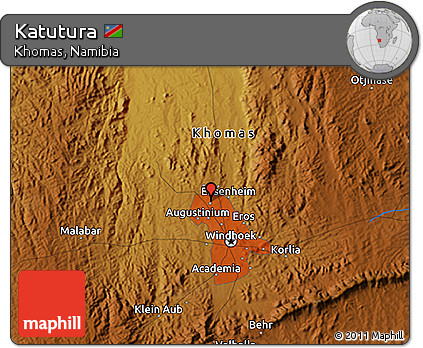 Physical 3D Map of Katutura