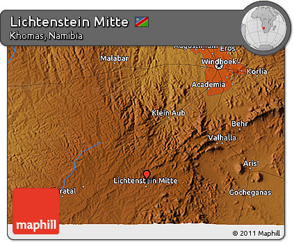Physical 3D Map of Lichtenstein Mitte
