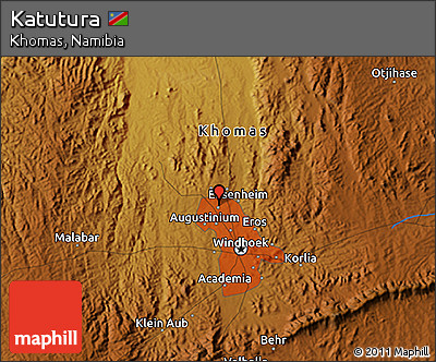 Physical 3D Map of Katutura