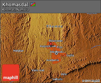 Physical 3D Map of Khomasdal