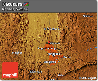 Physical 3D Map of Katutura